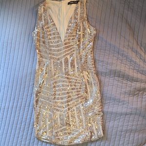 Rose gold sequin dress